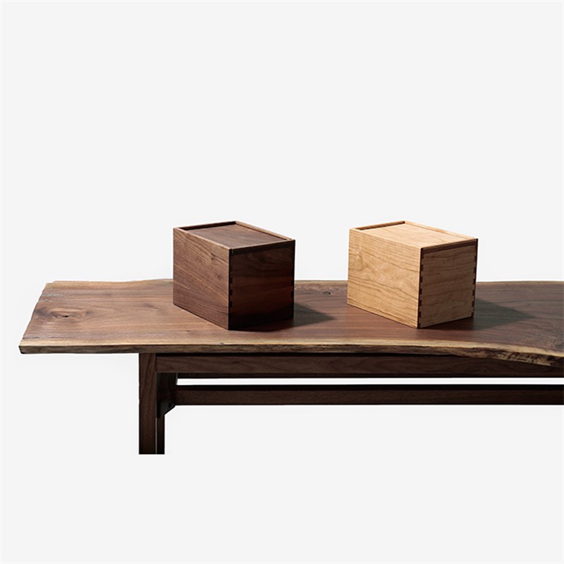 木墨生活 方纳盒 黑胡桃木樱桃木木盒桌面收纳盒S小型家用储物盒