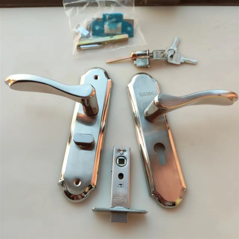 单舌工程卧室门锁房门厕所洗手间宾E馆酒店单舌执手锁带钥匙一套