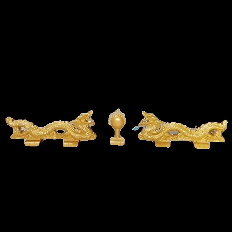 二龙戏珠一体仿古树脂瓦双龙戏z珠屋顶正脊装饰屋檐琉璃瓦房屋配