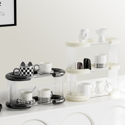 高级感轻奢杯子置物架茶杯架茶具D收纳家用托盘桌面放水杯杯子