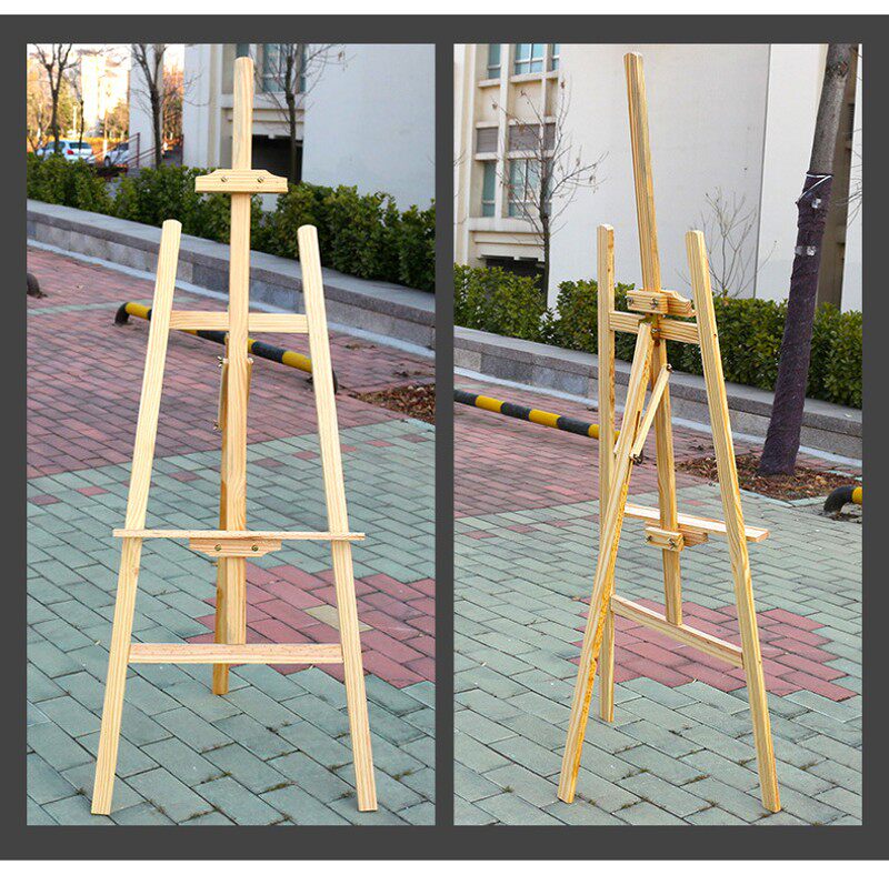新西兰松木画架素描架木质实木可升降广告海报Q展示画架可调节画