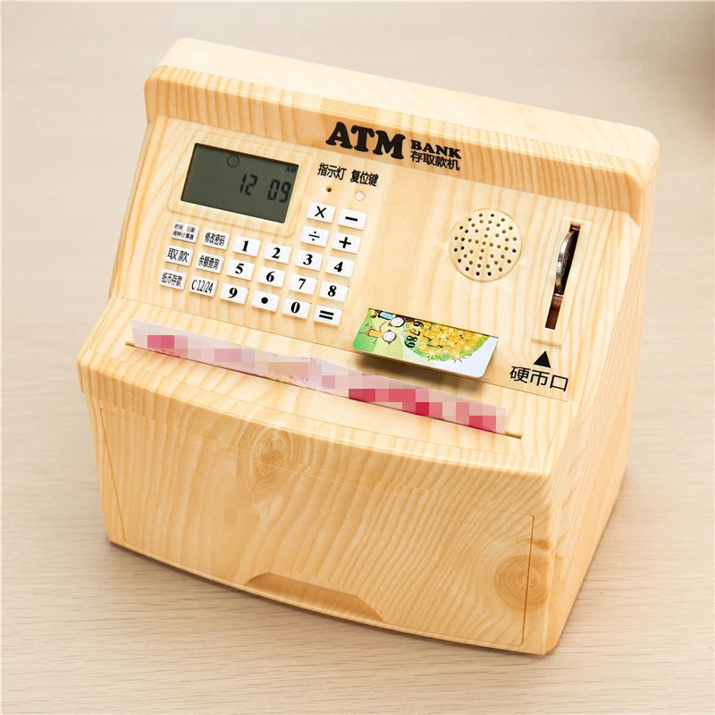 ATM存a钱罐自动卷币存取款机密码解锁儿童小孩多功能储蓄盒实用