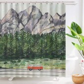 公路旅行巴士浴帘防水淋s浴浴室免打孔卫生间窗帘隔断帘挂帘桌帘