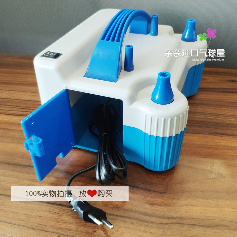 气球打气电动打气j筒双孔吹气球机便携式电动充气泵出口充气球工