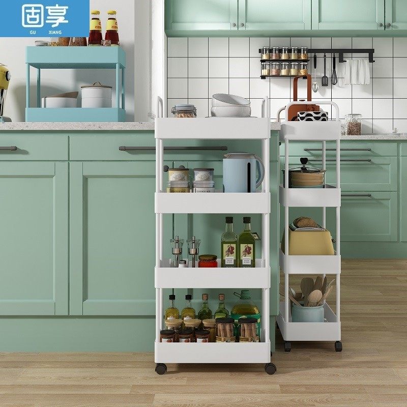 洗手间置物架落地式免打孔u家用厨房卫生间浴室防水多层简约收纳