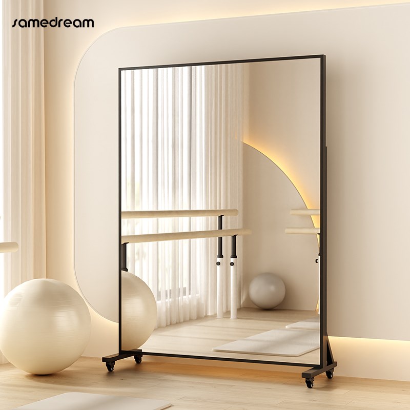 舞蹈镜家用可移动带轮全身落地镜舞E蹈室练舞健身瑜伽专用超大镜