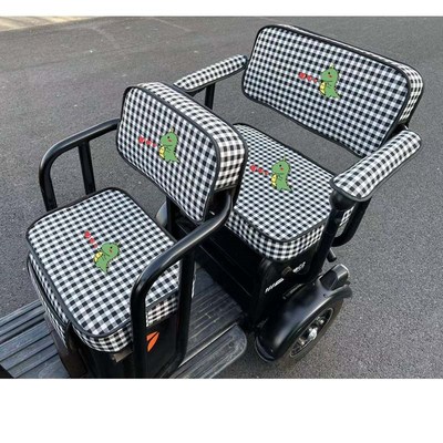 适用大安罗纳多飞天13号电动三轮车座套棉麻卡Q通坐垫四季坐套椅