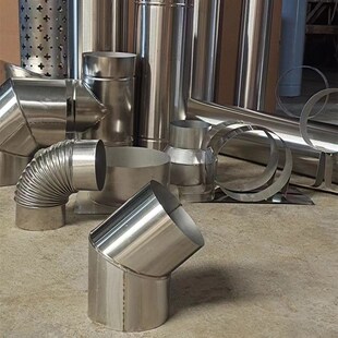 45度90度弯头壁挂炉柴火土灶炉烟筒烟囱管油烟机不锈X钢排烟管弯