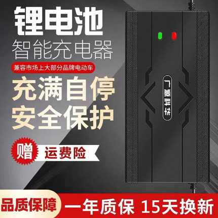 锂电池电动车充电器36V48V5A60V8BA72V10A54.6V平衡滑板哈雷代驾