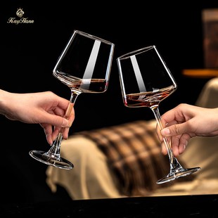 家用醒O酒器2个一对高脚杯子 宅家微醺轻奢高档水晶玻璃红酒杯套装