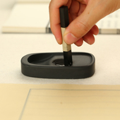 写经砚 精致罗纹小砚3.5寸 小楷 J砚台 歙砚 圆形 玉山罗纹砚