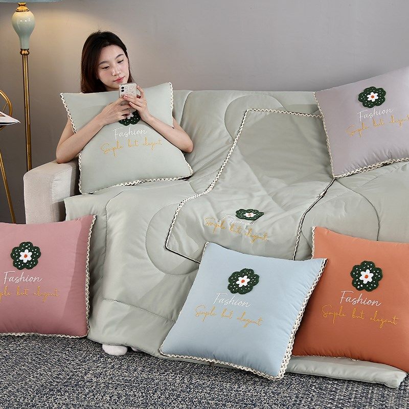 多功能刺绣汽车抱枕被子两用办公室午睡靠垫枕头二V合一夏凉被神,居家布艺,抱枕被,淘宝优惠券,粉丝福利购,淘宝优惠卷