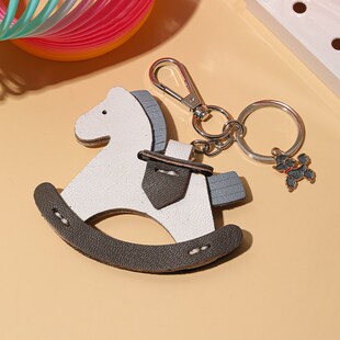 裁鱼手作diy材料包摇摇马小木B马挂件真皮羊皮挂饰自制节日礼物