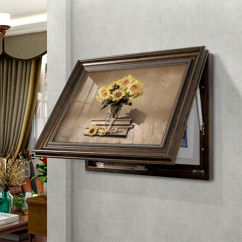 美式复古挡电表箱盖子装饰画配y电箱弱电箱多媒体箱挂画电线盒遮