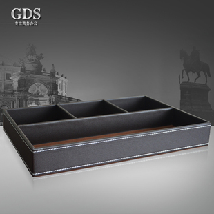 商务多功能高档皮革桌q面收纳盒 文具创意办公室用品整理 特价