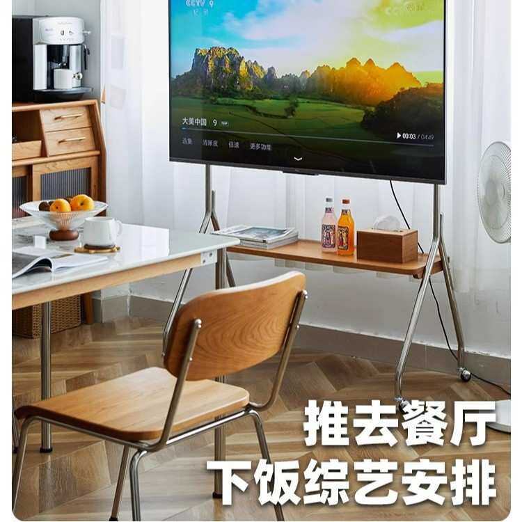 可移动电视支架客厅包豪斯家用卧室黑胡桃落地带轮电视柜现代简约