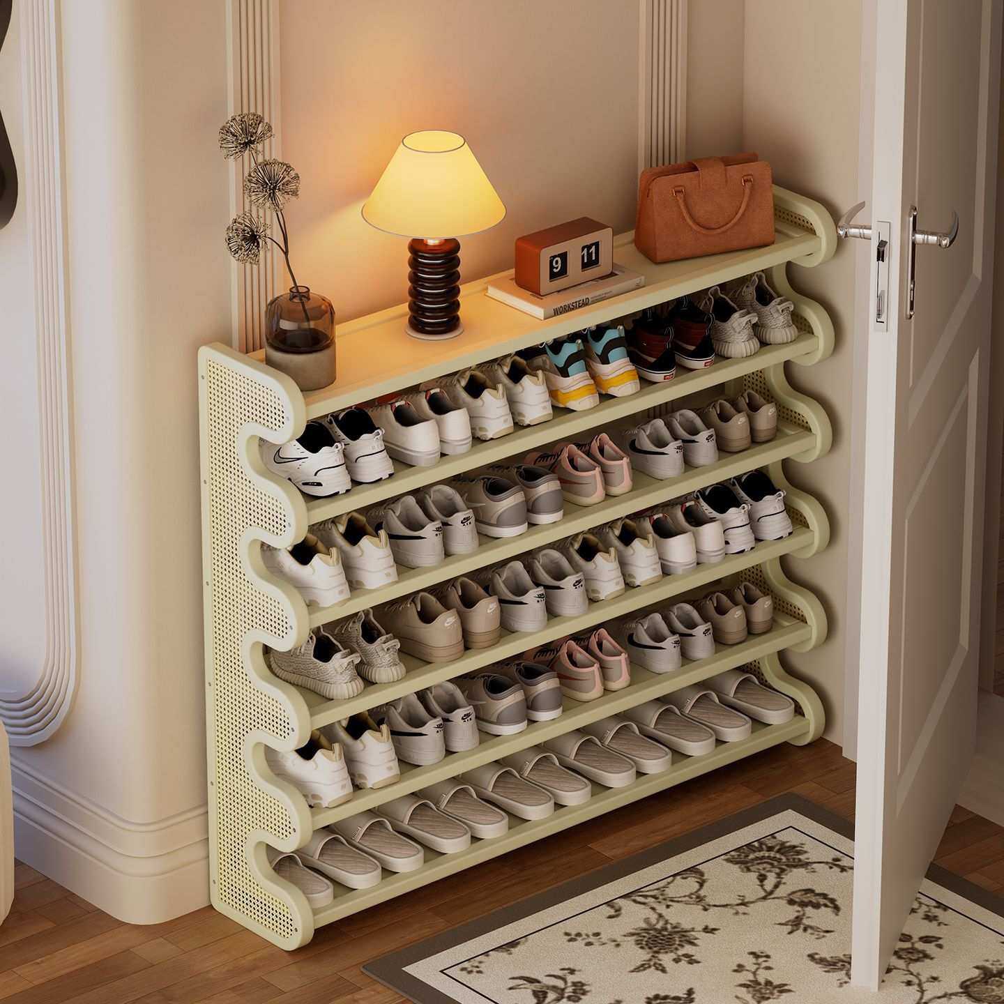 入户门厅鞋架侧边E型置物架大容量多功能鞋子收纳神器宿舍占地小,鲜花速递/花卉仿真/绿植园艺,其它园艺用品,淘宝优惠券,粉丝福利购,淘宝优惠卷