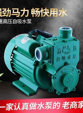 增压泵家用水井自吸抽水泵2u20V铝头自吸泵高扬程大流量加压增压