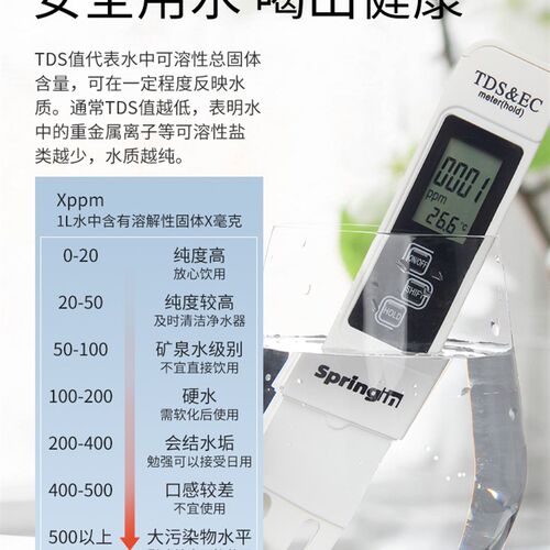 TDS水b质检测笔饮用水高精度家用净水器纯净自来水多功能温度测试