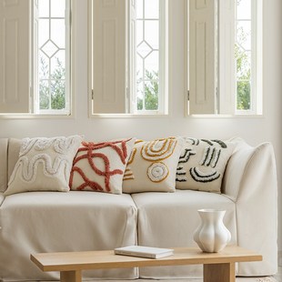 速发侘寂靠簇绒抱枕靠垫套客厅沙发样板间床套风枕民宿抱枕头卧室