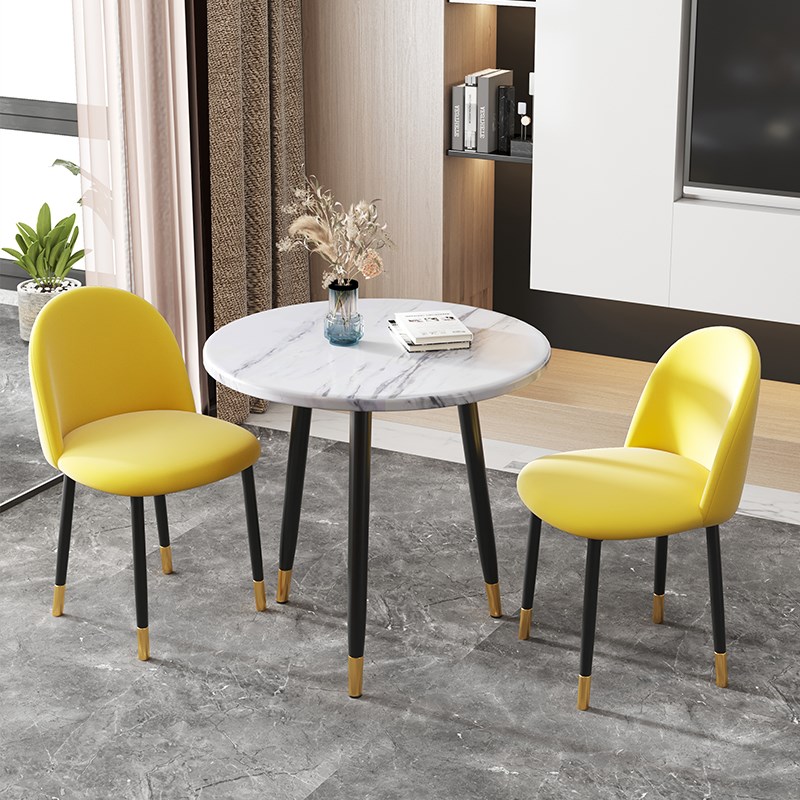 速发售楼处接待洽谈桌椅组合小户型家用圆桌轻奢2人餐桌椅简约