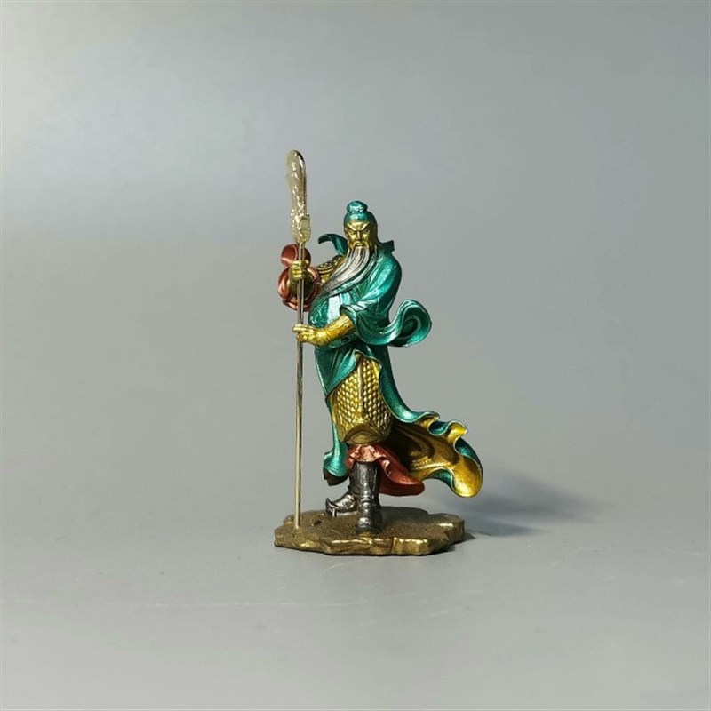 速发黄铜手绘文关枯沙盘盆景假山造景微景观小摆件黄铜公山水七