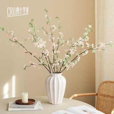 速发高品质花花花摆设粉色雪柳枝客摆装饰假玄关餐桌花艺厅件