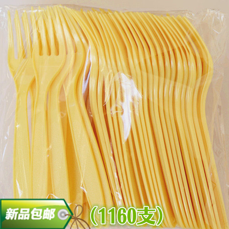 速发一次性小叉蛋糕叉一次性签df2小黄叉一次甜性点点叉冷面叉