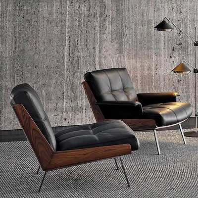 意式单人真皮沙发椅Daiki 设计师轻奢靠背卧室阳台客厅休闲椅单椅