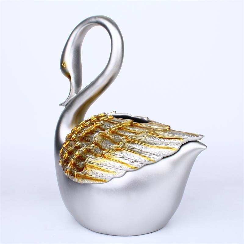 树脂工艺品 欧式仿古银色猪纸巾盒装饰摆件 创意商务礼物 新款