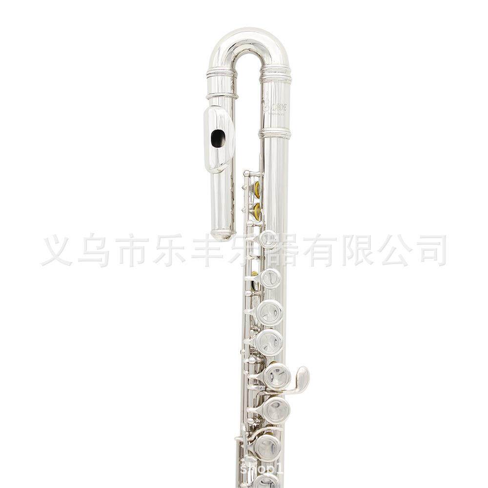 SLADE雷德16孔镀镍儿童弯管长笛带E键闭键初学者套装练习演奏