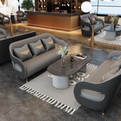 北欧单人沙发椅办公会议室单人椅茶几组合酒店会客接待简约休闲椅