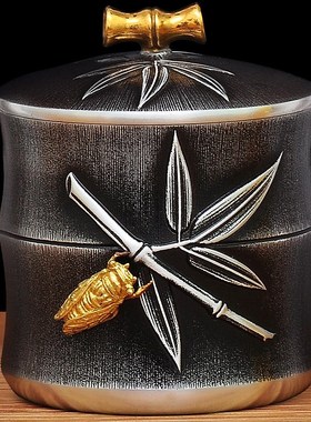 廖达锡制随身纯锡茶叶罐锡罐旅行便携式储茶罐密封罐创意精致礼品