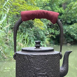 壶把防烫布铁壶提梁把手束隔热套茶壶盖帽提手绳绑扎壶手柄扣复古