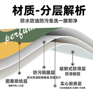 折叠椭圆形餐桌垫可定制桌布防水防油防烫免洗pvc弧形茶几台面垫