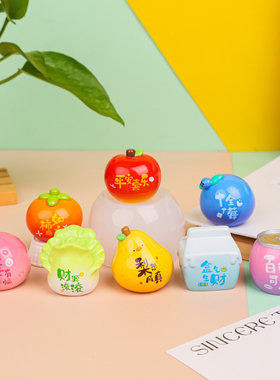 平安喜乐水果桌面摆件创意可爱寓意办公室电脑桌治愈系装饰小摆件