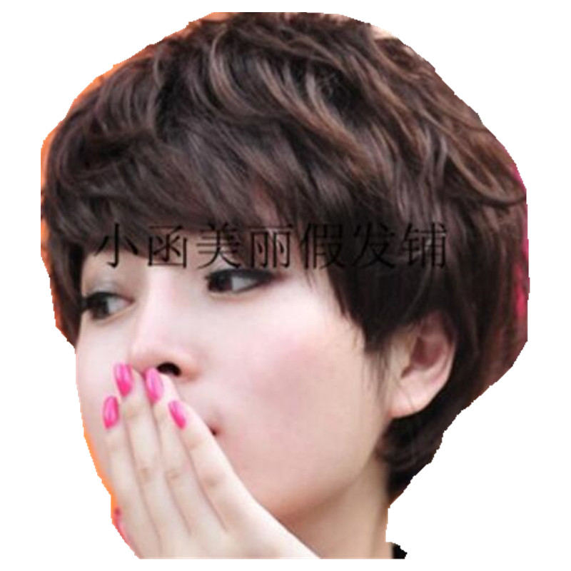 新款 短卷时髦假发 女士假发 妈妈头假发满头卷假发洋气短发假发