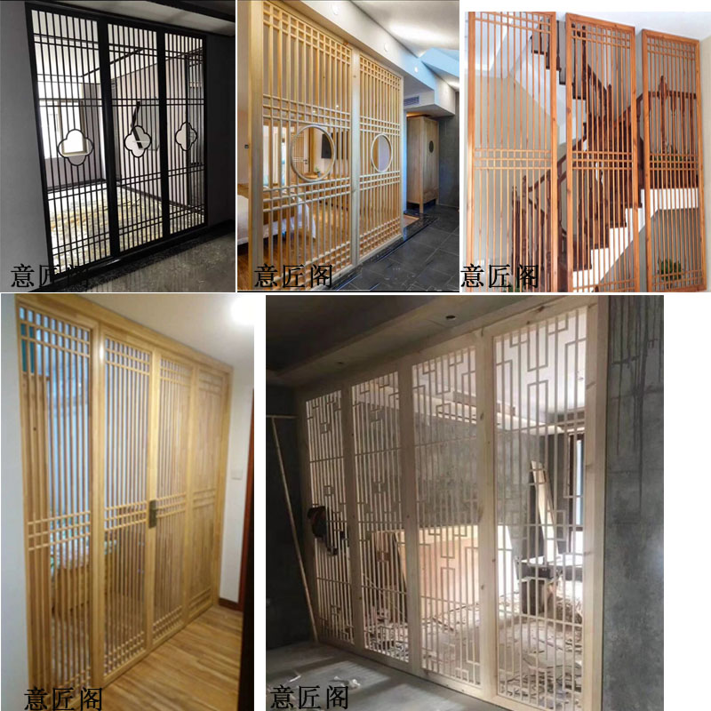 东阳木雕新中式实木花格镂空隔断屏风仿古门窗窗木雕中式窗户装修