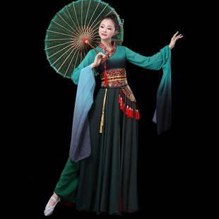 古风舞蹈服女水袖戏服采薇舞古典甩袖飘逸汉服中国风成人表演出服