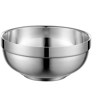 304不锈钢碗家用大碗双层隔热碗防烫泡面碗带盖防摔盛饭汤碗刻字