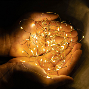 LED彩灯闪光灯礼物盒迷你铜线满天星星小灯串装 饰布置生日氛围灯