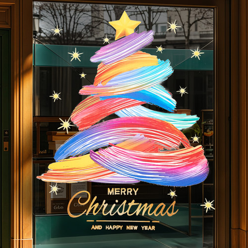 圣诞节装饰品静电玻璃贴纸橱窗户