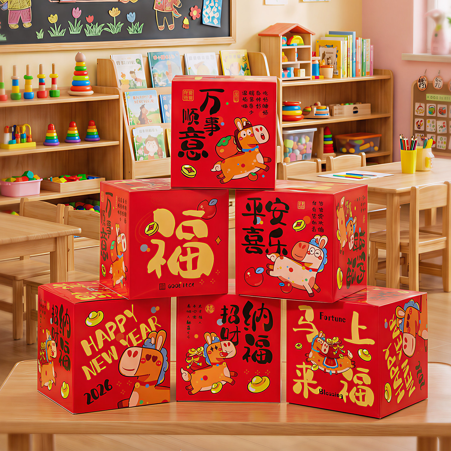 新年装饰春节店铺创意礼盒推头摆件商场门店活动场景氛围布置装饰,节庆用品/礼品,春节礼盒,淘宝优惠券,粉丝福利购,淘宝优惠卷