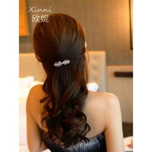 头顶发夹发量少半扎一字夹小号发卡百搭顶夹横夹后脑勺弹簧夹发饰