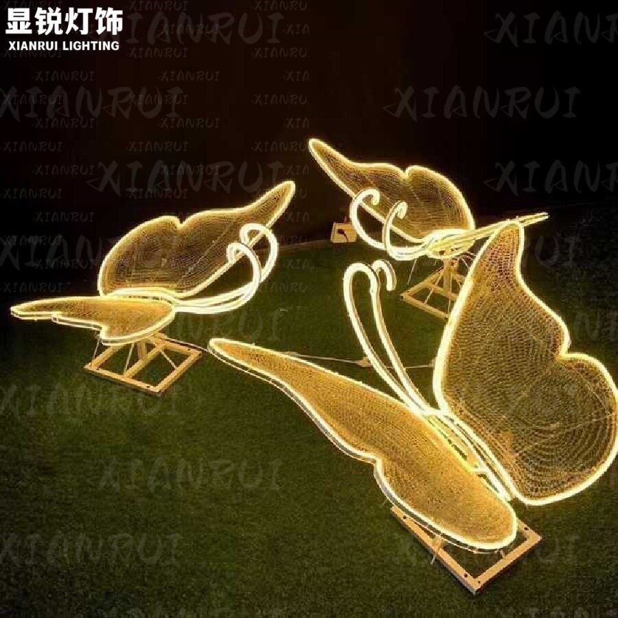 LED动态蝴蝶草坪景观灯带支架