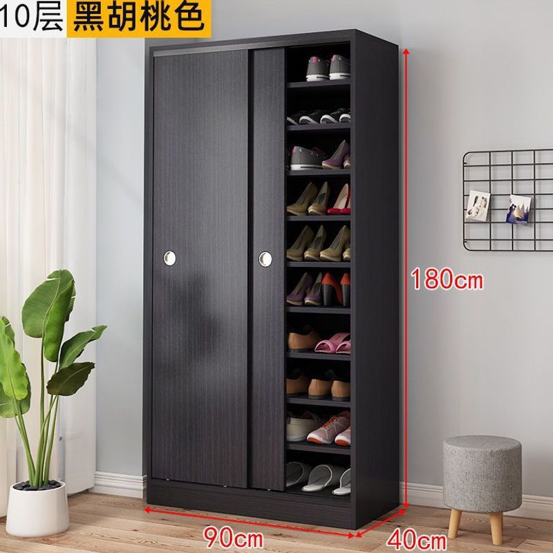 鞋柜推拉门多层大容量家用门口木质经济型简易玄关柜鞋架子储物柜