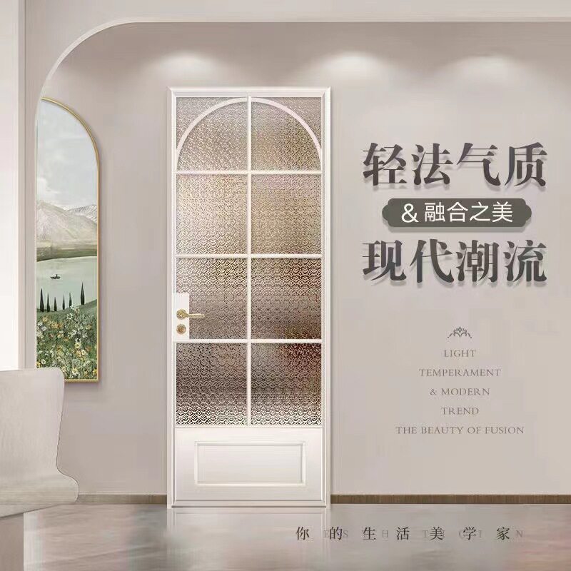 推拉门法式极窄复古玻璃卫生间隔断客厅室内厨房阳台平开门批发