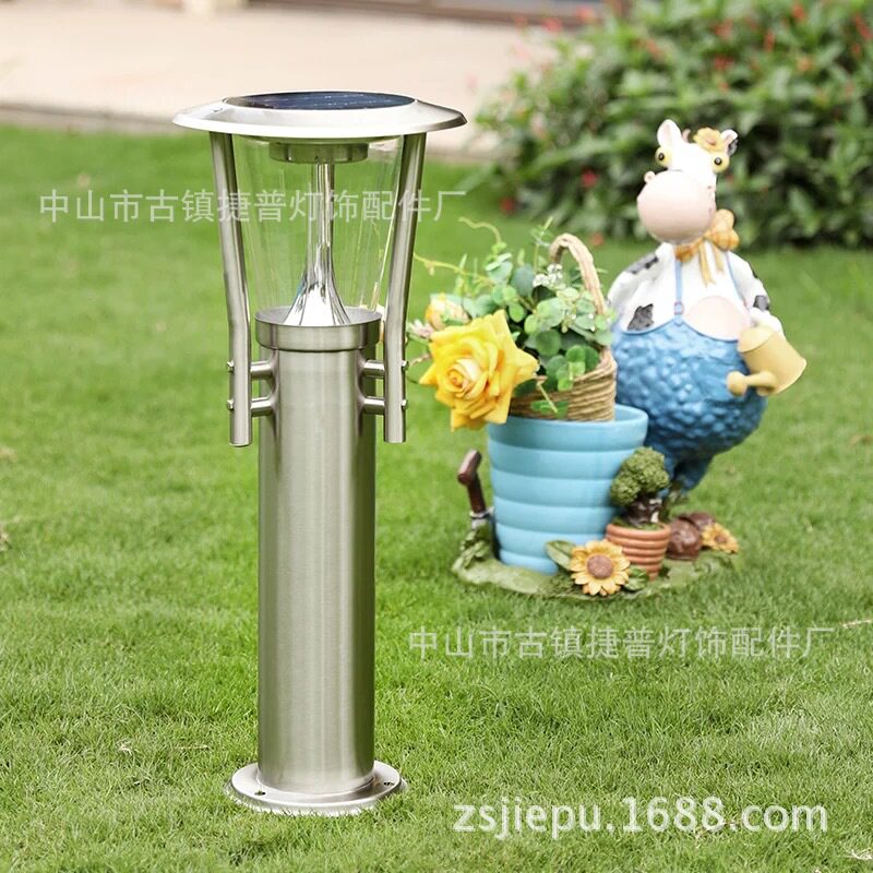 不锈钢太阳能草坪灯爆款太阳能射灯花园庭院灯公园草地灯柱头灯