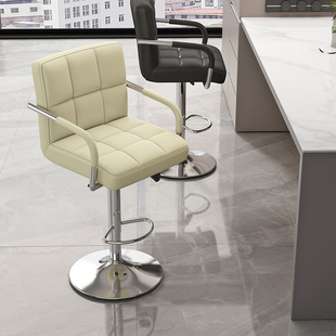 2026吧台椅升降现代简约靠背高脚椅收银台高椅子家用旋转带扶手电