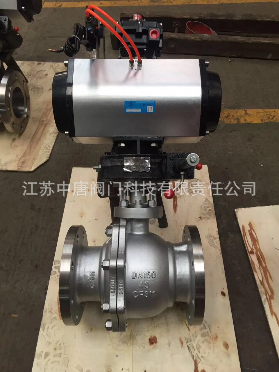 Q6S41F-40RL不锈钢气动带手动法兰球阀 气控带手动软密封O型球阀